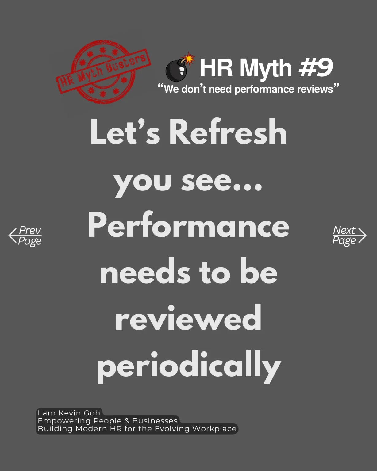 HR Myth #9: "We don't need performance reviews. We give feedback all the time."