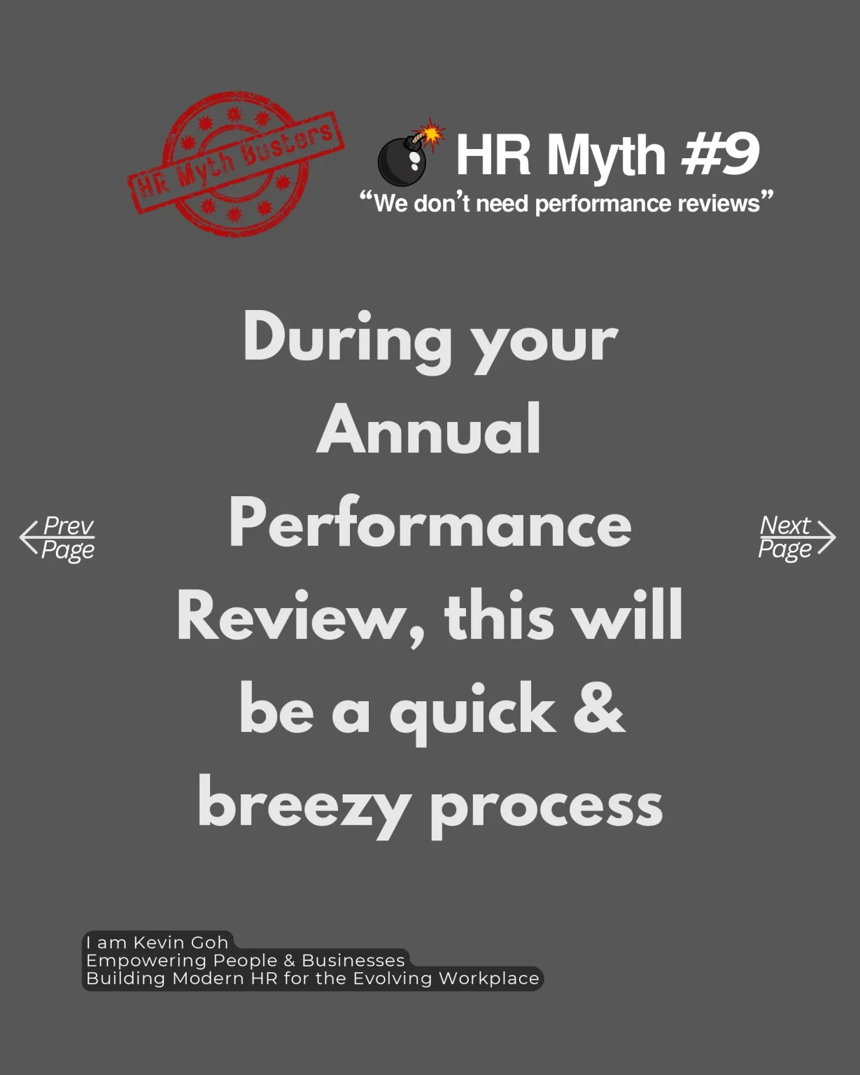 HR Myth #9: "We don't need performance reviews. We give feedback all the time."