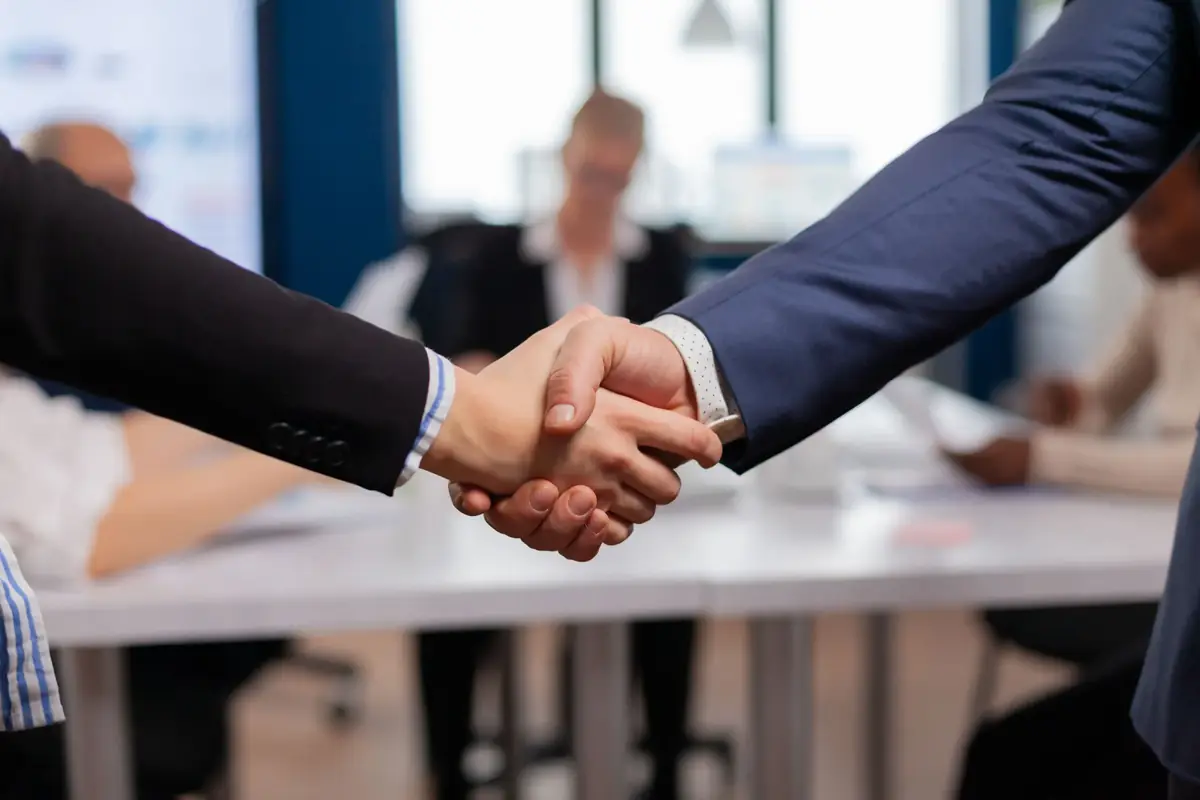 HR manager welcoming a new hire